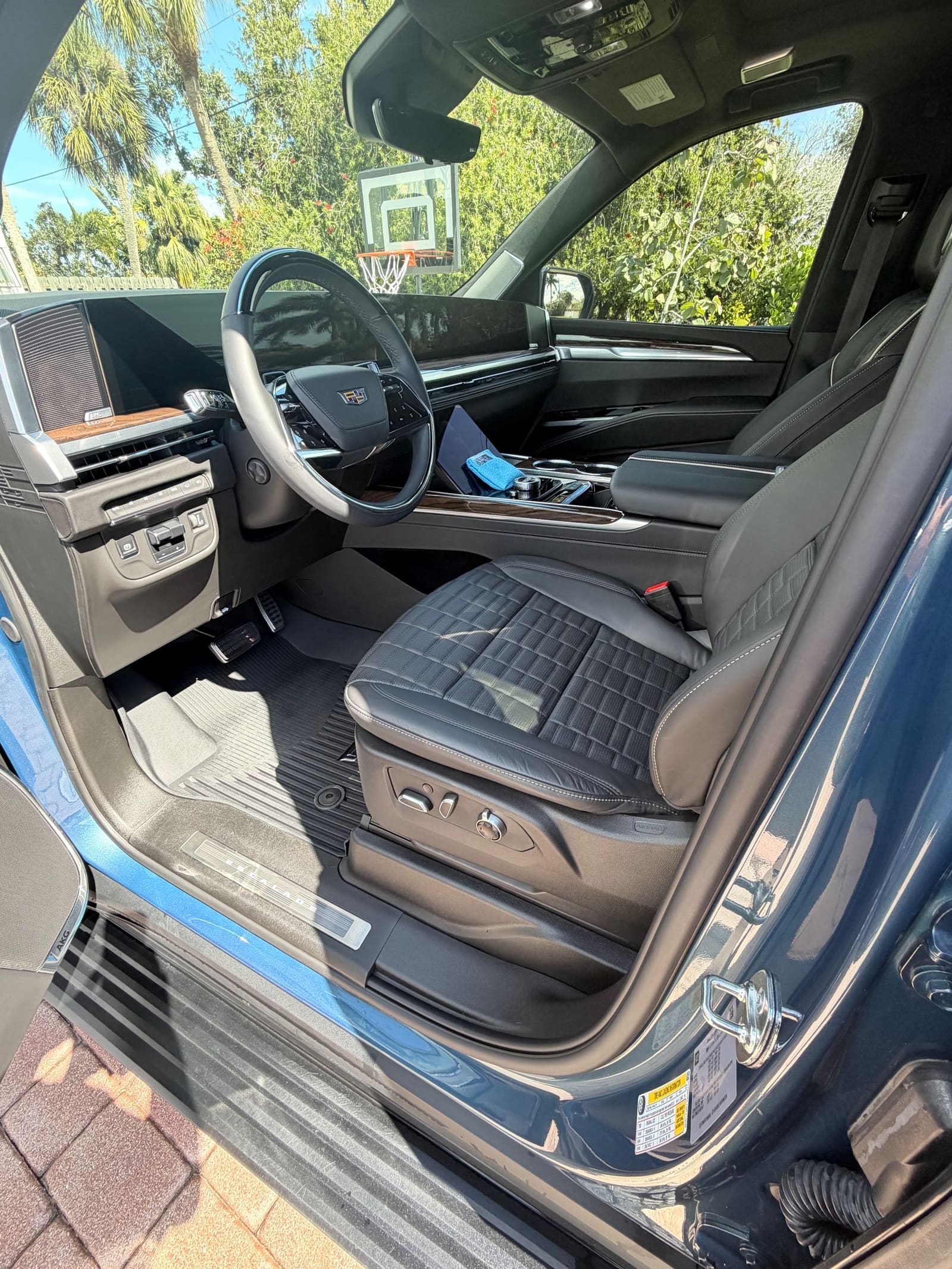 Quilted leather seats after an interior detail